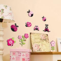 Ango Pink Ladybugs Αυτοκόλλητα 3 Επιπέδων M 14506