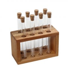 Espiel Γυάλινοι Σωλήνες Σε Ξύλινη Βάση 8 Θέσεων 16x7,5x17,5 Κωδικός: KOP105