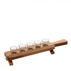 Espiel Σετ Ξύλινος Δίσκος Με 5 Σφηνάκια 40 ml 42x8 Εκ. Κωδικός: KOP111