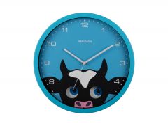 Karlsson Peekaboo Cow Παιδικό Ρολόι Τοίχου Μεταλλικό Ø30,8x4,5 I Blue