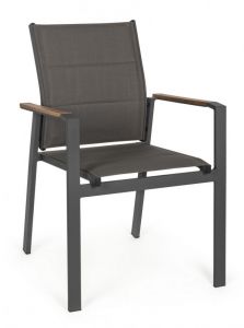 Bizzotto Kubik Καρέκλα Εξωτερικού Χώρου Ανθρακί 56,5x62x88