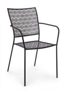 Bizzotto Jodie Καρέκλα Εξωτερικού Χώρου Μεταλλική Ανθρακί 57x55x89
