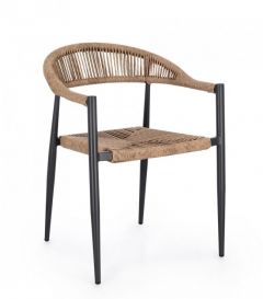 Bizzotto Jandia Καρέκλα Εξωτερικού Χώρου Ανθρακί/Natural 56x60x78