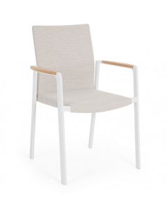Bizzotto Jalisco Καρέκλα Εξωτερικού Χώρου Λευκή/Μπεζ 59x60,5x89
