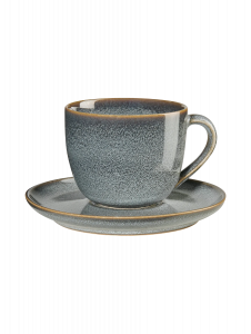 Asa Selection SAISONS Φλυτζάνι Cappuccino Με Πιατάκι Stoneware 230 ml - Denim