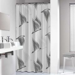 Sealskin Birds 180X200 Black Κουρτίνα Μπάνιου Υφασμάτινη 