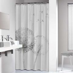 Sealskin Flow 180X200 Black Κουρτίνα Μπάνιου Υφασμάτινη 