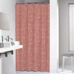 Sealskin Mind 180X200 Dark Pink Κουρτίνα Μπάνιου Πλαστική 