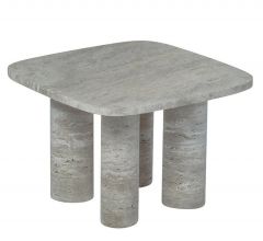 Blomus VOLOS Βοηθητικό Τραπέζι Πέτρινο 52x34 - Silver Travertine Size Small Rectangular