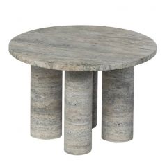 Blomus VOLOS Βοηθητικό Τραπέζι Πέτρινο Ø52x34 - Silver Travertine Size Small Round