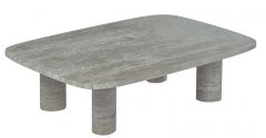 Blomus VOLOS Τραπέζι Σαλονιού Πέτρινο 100x70x26 - Silver Travertine Size Large Rectangular