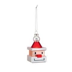 Alessi LE PALLE QUADRATE Χριστουγεννιάτικο Στολίδι Santa Cube Γυάλινο 5,5x5,5x9,5 Εκ.